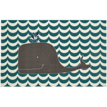 Oh Whale 5' x 8' Ocean Nautical Novelty Kids Area Rug