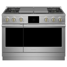 48 Inch Wide 8.25 Cu. Ft. Dual Fuel Professional Range with 4 Burners, Griddle and Grill
