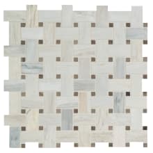 Angora - 12" x 12" Basketweave Mosaic Sheet - Polished Marble Visual - Sold by Carton (10 SF/Carton)
