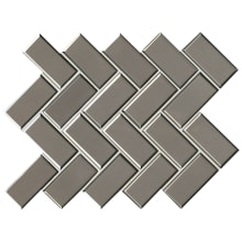 Beveled Glass 2" x 4" Rectangle Herringbone Wall Mosaic Tile - Glossy Glass Visual - Sold by Carton (10.6 SF/Carton)