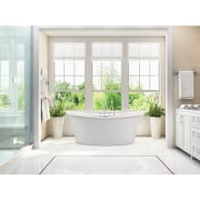 Loretta 67" Free Standing Acrylic Soaking Tub with Center Drain, Drain Assembly and Overflow
