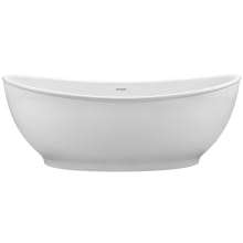 Willa Designer 66" Free Standing Composite Soaking Tub with Center Drain Placement and Overflow