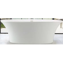 Charlotte 66" Free Standing Composite Soaking Tub with Center Drain and Overflow
