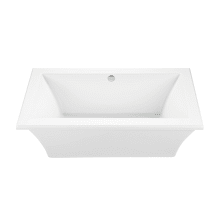 Madelyn 3 66" Freestanding Acrylic Air Massage Elite Tub with Base, Center Drain and Overflow