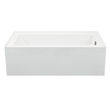 Cameron 2 Designer 60" Alcove Acrylic Air Massage Elite Tub with Right Drain Placement and Overflow