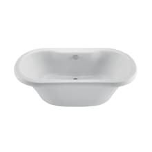 Melinda 6 72" Freestanding Acrylic Air Massage Elite Tub with Base, Center Drain and Overflow