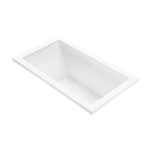 Andrea 20 54" Undermount Acrylic Air Massage Elite Tub with Chromatherapy, Reversible Drain and Overflow