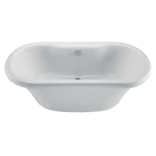 Melinda 8 67" Freestanding Acrylic Air Massage Elite Tub with Base, Center Drain and Overflow