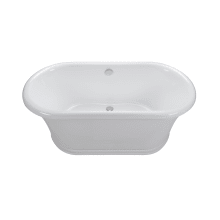 Laney 2 65" Freestanding Acrylic Air Massage Elite Tub with Center Drain and Overflow