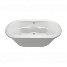 New Yorker 8 72" Freestanding Acrylic Air Massage Elite Tub with Center Drain and Overflow