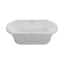 Laney 4 72" Freestanding Acrylic Air Massage Elite Tub with Center Drain and Overflow