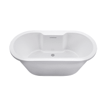 New Yorker 10 72" Freestanding Acrylic Air Massage Elite Tub with Center Drain and Overflow