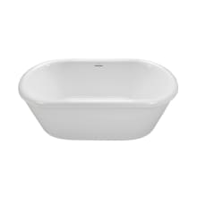Noella 65" Freestanding Acrylic Soaking Tub with Center Drain, Drain Assembly, and Overflow