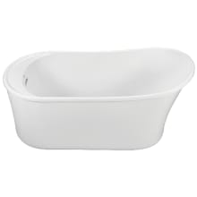 Eryn 60" Free Standing Acrylic Air Massage Tub with Reversible Drain, Drain Assembly, and Overflow
