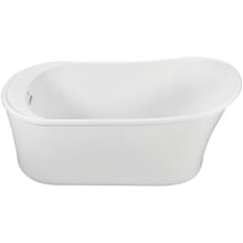 Eryn 60" Free Standing DoloMatte Air Massage Tub with Reversible Drain, Drain Assembly, and Overflow