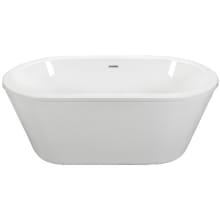 New Yorker 66" Free Standing Acrylic Air Massage Tub with Center Drain, Drain Assembly, and Overflow