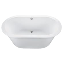 New Yorker 3 72" Free Standing DoloMatte Aria Elite Air Tub with Center Drain, and Overflow