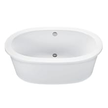 Adena 7 60" Free Standing DoloMatte Aria Elite Air Tub with Right Slope, Center Drain, and Overflow
