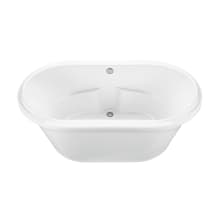 Harmony 2 72" Free Standing Acrylic Air Massage Elite Tub with Center Drain and Overflow