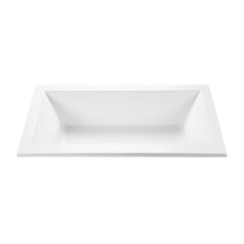 Andrea 16 Designer 72" Drop In Acrylic Air Massage Elite / Whirlpool Tub with Center Drain Placement and Overflow