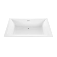 Andrea 18 Designer 72" Drop In Acrylic Air Massage Elite / Whirlpool Tub with Center Drain Placement and Overflow