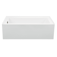 Cameron 3 Designer 66" Alcove Acrylic Air Massage Elite / Whirlpool Tub with Left Drain Placement and Overflow