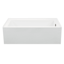 Cameron 3 Designer 66" Alcove Acrylic Air Massage Elite / Whirlpool Tub with Right Drain Placement and Overflow