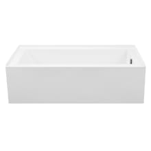 Cameron 4 Designer 60" Alcove Acrylic Air Massage Elite / Whirlpool Tub with Right Drain Placement and Overflow