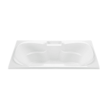 Tranquility 1 72" Drop-In Acrylic Aria Elite and Whirlpool Tub with Center Drain and Overflow
