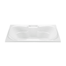 Tranquility 1 72" Drop-In Acrylic Aria Elite and Ultra Whirlpool Tub with Center Drain and Overflow