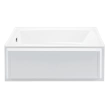 Wyndham 5 60" Three Wall Alcove Integral Skirted DoloMatte Elite Air / Whirlpool Tub with Left Drain Placement
