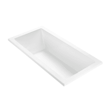 Andrea 3 Designer 72" Drop In Acrylic Air Massage Elite / Ultra Whirlpool Tub with Reversible Drain Placement and Overflow