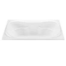 Tranquility 1 72" Drop In DoloMatte Elite Microbubbles Air Tub with Center Drain