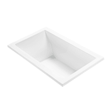 Andrea 11 60" Undermount Acrylic Air Massage Elite and Stream Bath Tub with Chromatherapy, Reversible Drain and Overflow