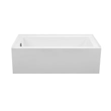 Cameron 2 60" Three Wall Alcove Integral Skirted DoloMatte Air Tub Elite Stream with Left Drain Placement