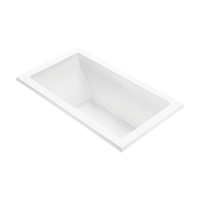 Andrea 20 54" Undermount Acrylic Air Massage Elite and Stream Bath Tub with Chromatherapy, Reversible Drain and Overflow