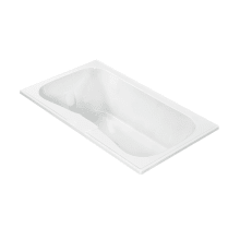 Georgian 1 72" Drop-In Acrylic Aria Elite and Stream Bath Tub with Center Drain and Overflow