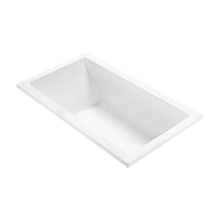 Andrea 5 66" Undermount Acrylic Air Massage Elite and Stream Bath Tub with Chromatherapy, Reversible Drain and Overflow