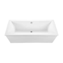 Andrea 10 72" Freestanding Acrylic Air Bath Tub with Center Drain and Overflow