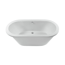 New Yorker 6 72" Freestanding Acrylic Air Bath Tub with Center Drain and Overflow