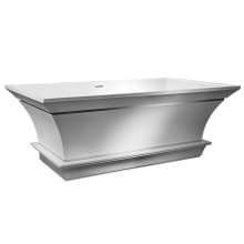 Intarcia 67" Free Standing SculptureStone Experience Tub with Center Drain, Drain Assembly, and Overflow