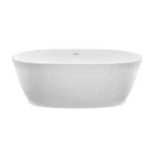 Elena 66" Free Standing SculptureStone Experience Tub with Rolled Rim, Pedestal, Center Drain, Drain Assembly, and Overflow