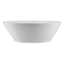 Alissa 72" Free Standing SculptureStone Experience Tub with Center Drain, Drain Assembly, and Overflow