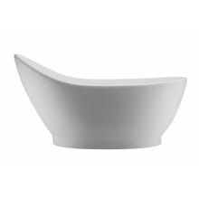 Savoy 65" Free Standing SculptureStone Experience Tub with Reversible Drain, Drain Assembly, and Overflow