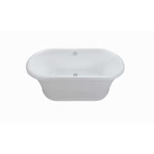 Laney 2 65" Free Standing DoloMatte Air Tub with Center Drain, and Overflow