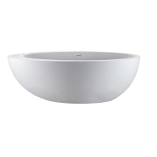Cascara 71" Free Standing SculptureStone Experience Tub with Center Drain, Drain Assembly, and Overflow