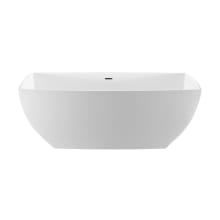 Adrian 68" Free Standing SculptureStone Experience Tub with Air Bath, Center Drain, Drain Assembly, and Overflow