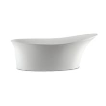 Lily 61" Free Standing SculptureStone Experience Tub with Reversible Drain, Drain Assembly, and Overflow