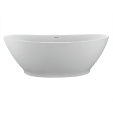 Boutique 66" Free Standing Stone Composite Air Tub with Center Drain and Drain Assembly