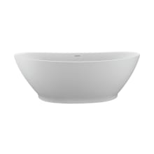 Elise 68" Free Standing SculptureStone Experience Tub with Center Drain, Drain Assembly, and Overflow